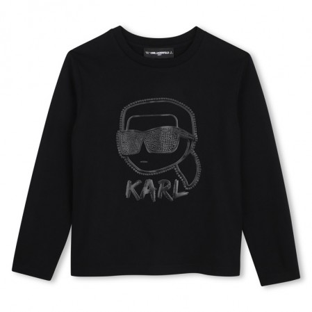 Детска блуза с апликация Karl Lagerfeld за момче 